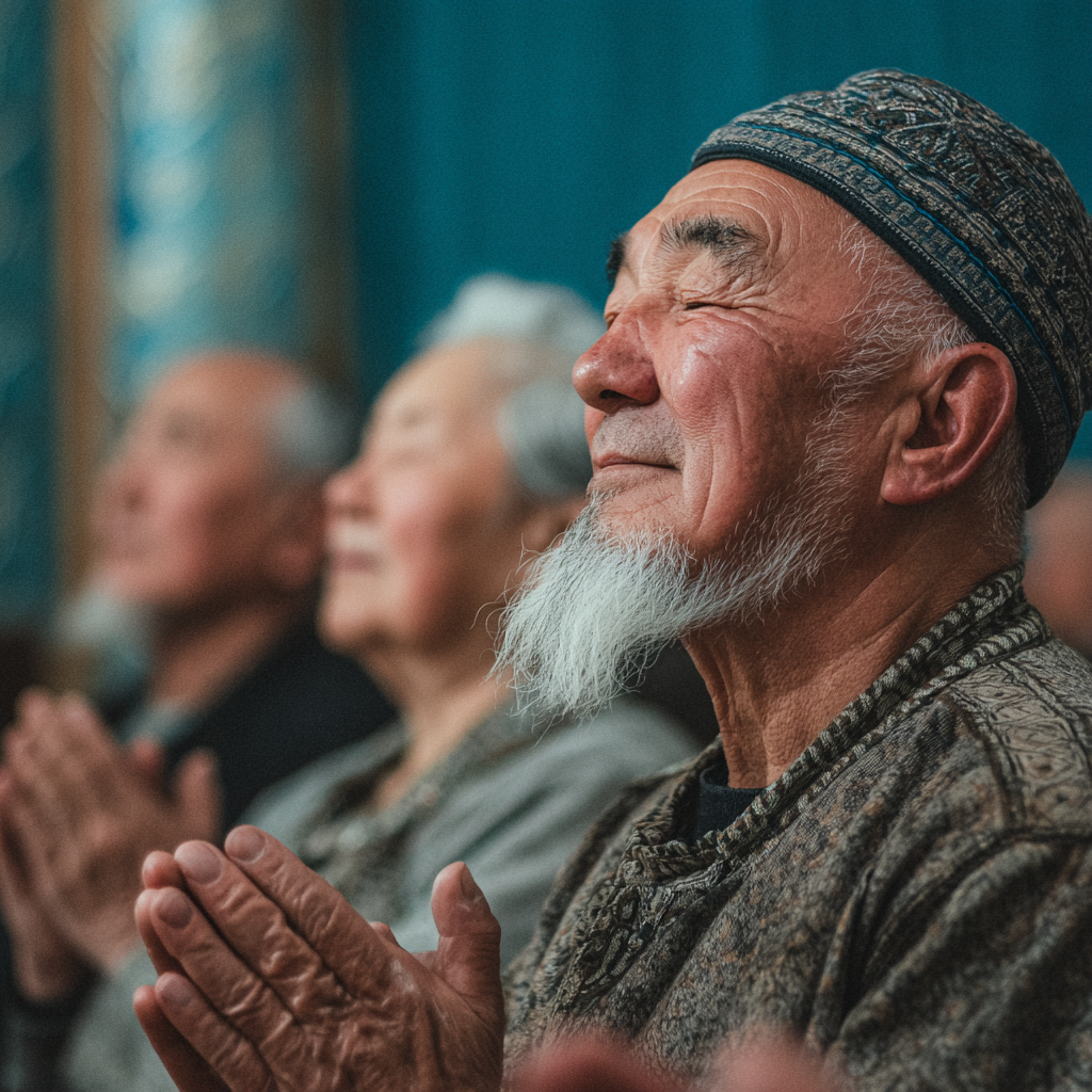 Группа улыбающихся пожилых европейских людей выполняет научно обоснованные упражнения в лаборатории спортивной медицины